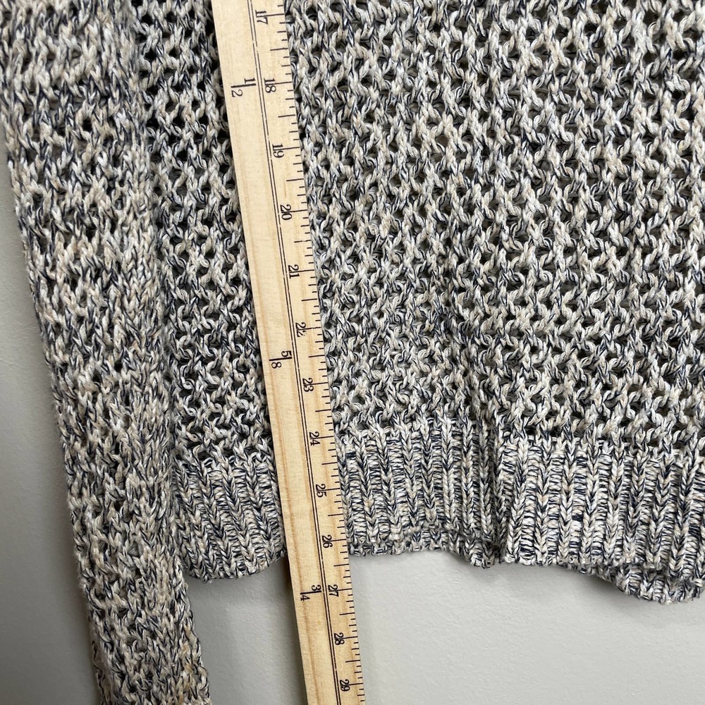 Open Knit Long Sleeve Layering Sweater Cream, White, Navy 100% Cotton - Picture 5 of 8